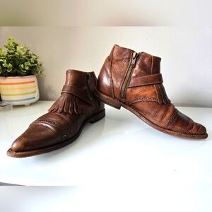 Bed Stu Brown Leather Ankle Boots. Size 9